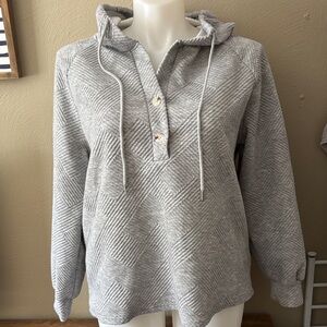 Gray Women's Sweater with Button Detail